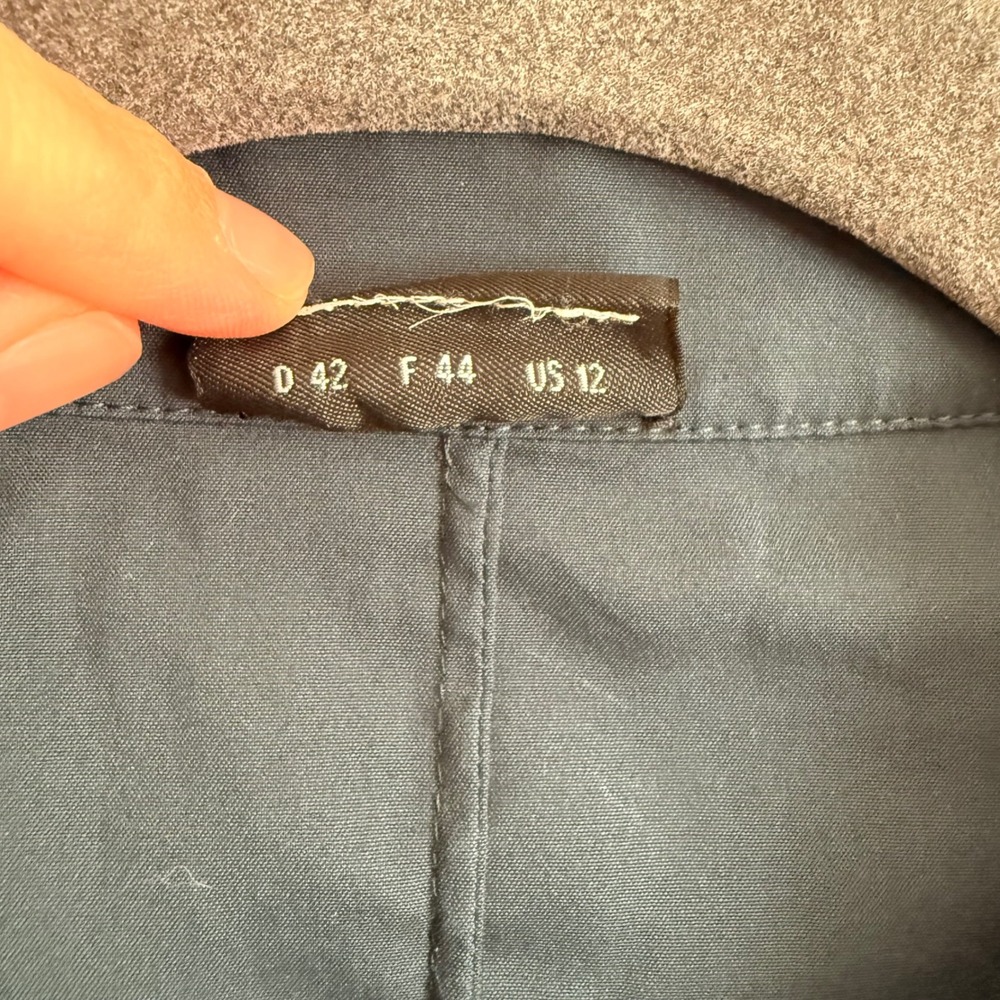 Akris Button Up Dark Teal Classic Fit‎ Top Size 12 Office Dressy Preppy Workwear - Picture 5 of 6